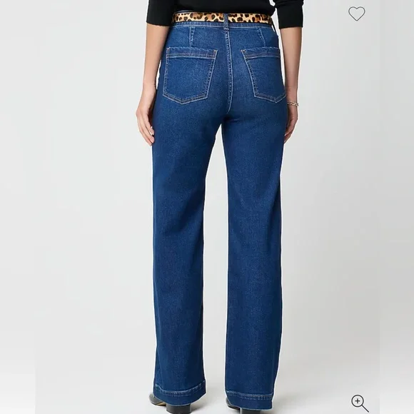 J. Crew Factory Dark Blue High-Rise Trouser Jeans - Picture 3 of 12